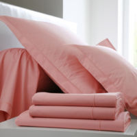 Drap housse rose - Percale Blanc des Vosges