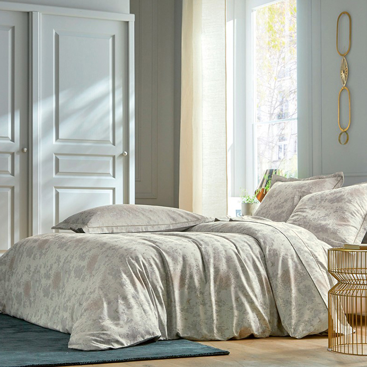 Housse De Couette Fleurie Gris Fleurs De Cerisiers Liaki