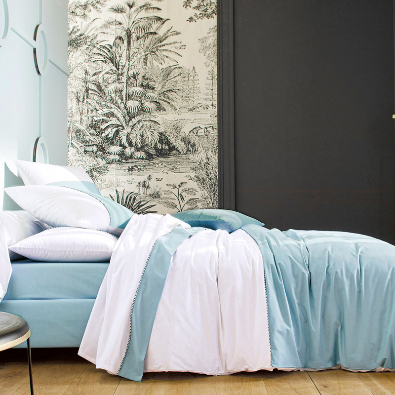 Housse De Couette Bicolore Blanc Et Bleu Liaki A Dunkerque